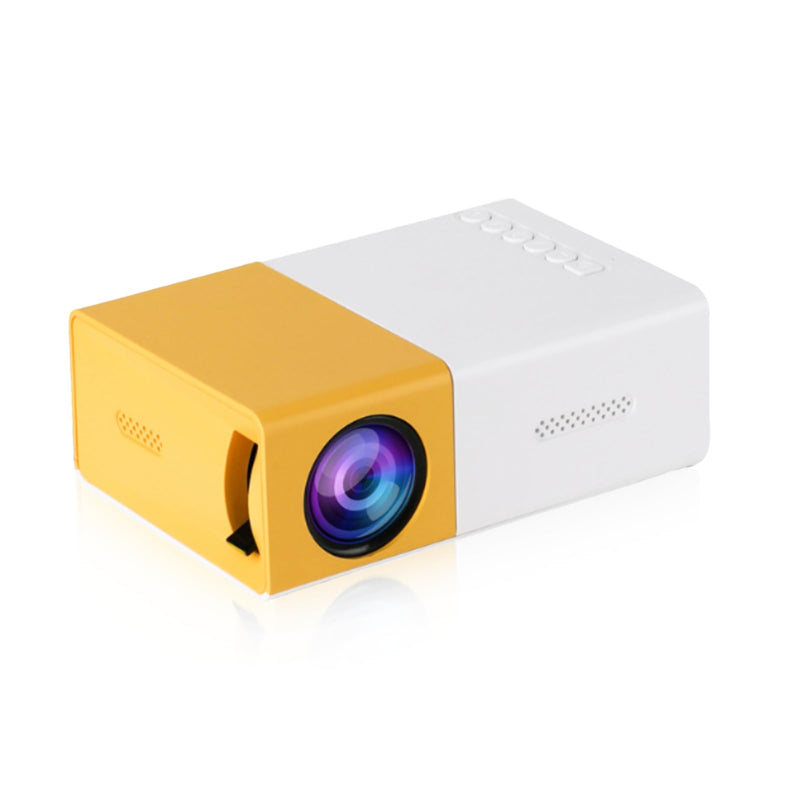 EBTOOLS Mini Projector, LCD 1080P Full HD Portable, White And Yellow, Supports 24-60 Inch Projection, AV, VGA, HDMI, USB Compatible