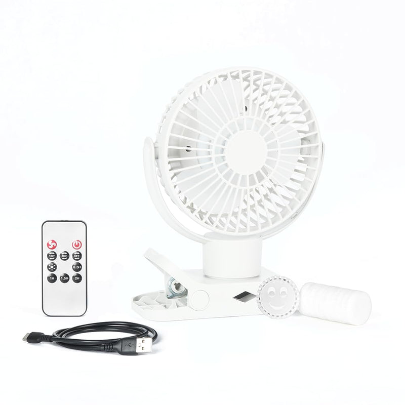 Limitless Breezie Portable Fan with LED Light & 8,000mAh Power Bank (White) White