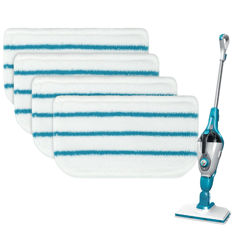 Steam Mop Pads Replacement Compatible with Black+Decker Steam Mop SM1600, SM1610, SM1620, HSM13E1, HSMC1300FX, HSMC1321, HSMC1361SG Cleaner Black and Decker Steam Mop Replace Pads for Floor Cleaning 4 Pack Black+Decker Mop Pads