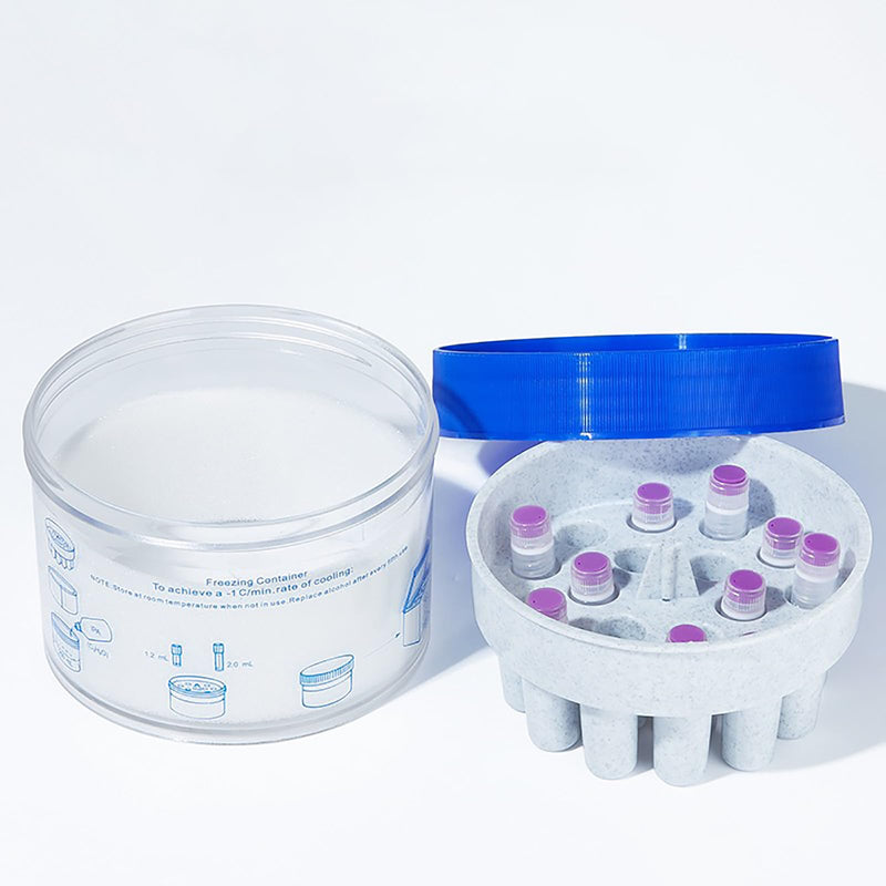 Cryogenic Storage Box - Cryogenic Vials Freezing Container，Polycarbonate Jar 18 Place Available for 1.5/2.0mL Cryogenic Tubes For 18-Place of 1-2ml Cryogenic Vials