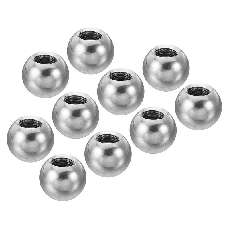 PATIKIL M5x10mm Ball Nuts Knob, 10 Pack Female Thread 304 Stainless Steel Round Blind Hole Screw Cap Cover for Lighting Machinery DIY Decoration, Silver