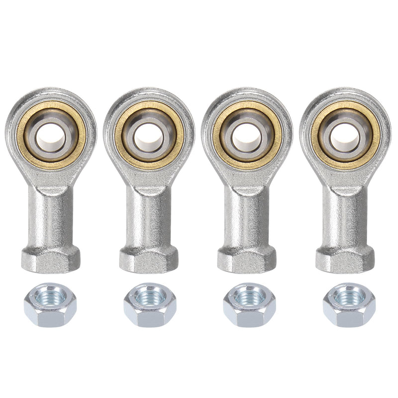 uxcell 4pcs SI6TK PHSA6 M6 Female Rod End Bearing M6x1 Right Hand Thread, Self-Lubricating Joint Rod Ends, Includes Jam Nut