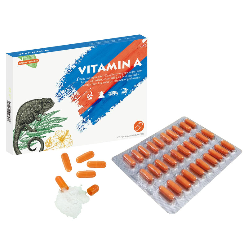 Vitamin A Supplement for Reptiles and Amphibians, 30 Capsules. - PawsPlanet Australia