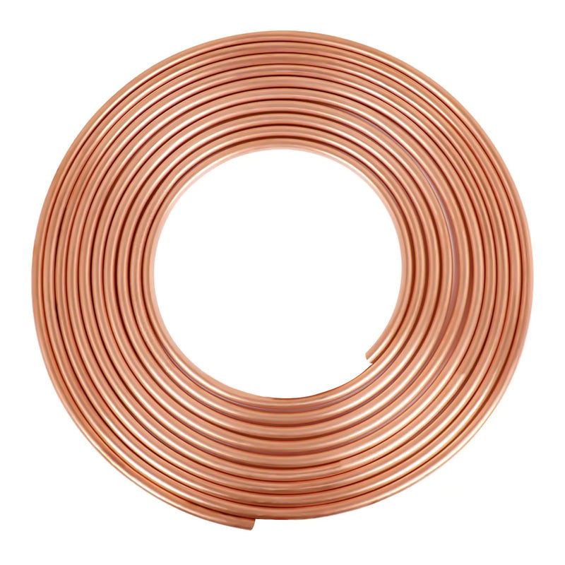 Copper Tubing 1/4" OD x 0.195" ID x 25Ft, T2 Pure Copper Tubes Soft Coil, Metal Round Seamless Pipe Tubing for Air Conditioning Refrigerator, Industry,DIY 25 Ft