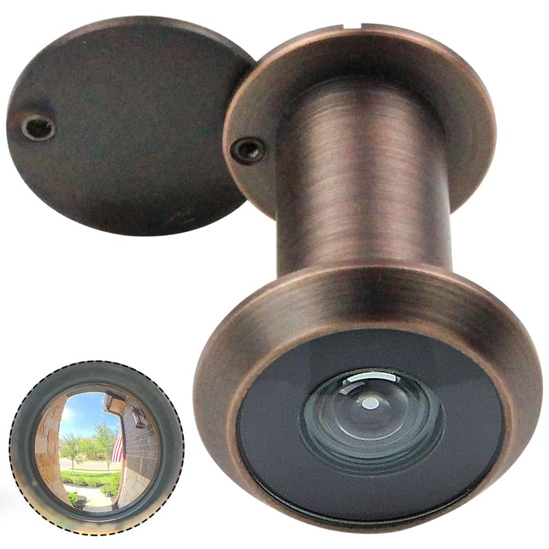 Earl Diamond - Peep Holes for Door, Solid Brass 200-Degree Door Viewer Peephole with Heavy Duty Rotating Privacy Cover for 1-3/8" to 2-1/6" Doors for Home Office Hotel, Oil Rubbed Bronze Brushed Oil Rubbed Bronze