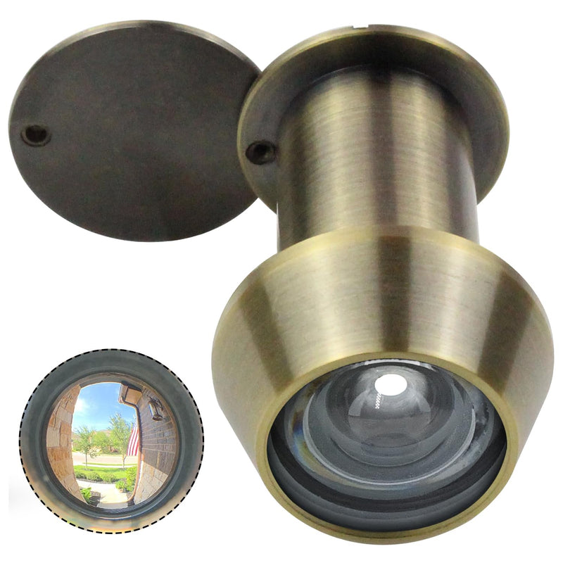 Earl Diamond - Peep Holes for Door, Solid Brass 220-Degree Door Viewer Peephole with Heavy Duty Rotating Privacy Cover for 1-3/8" to 2-23/64" Doors for Home Office Hotel, Hole 22 Antique Bronze