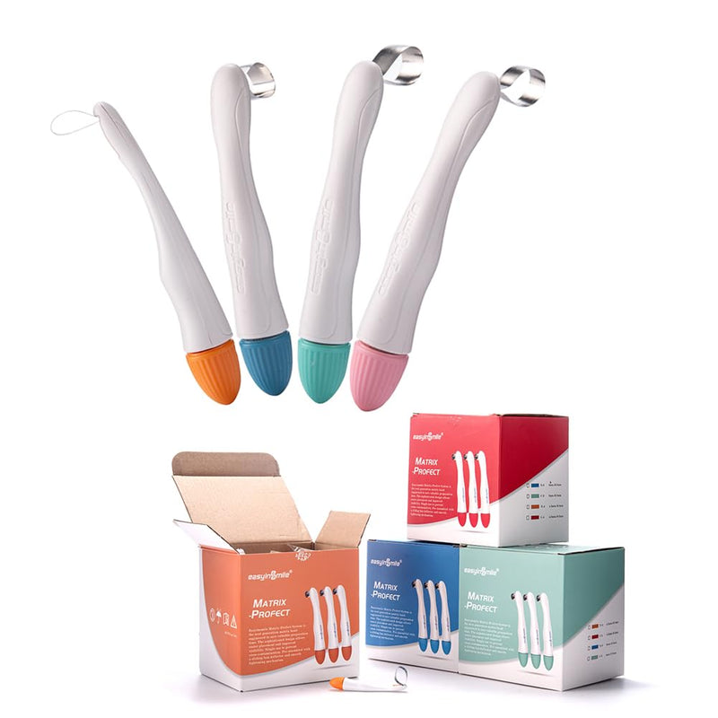 Dental Matrix Bands 4.5/6MM Proformed Matrix System Standard/Curved Disposable Matrices Adjustable Metal Matrix Ring (6MM Curved 10PCS) 6MM Curved 10PCS