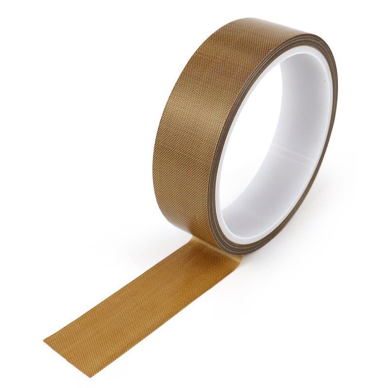 BOMEI PACK Teflone PTFE Glass Cloth Tape, (1-inch x 33 Feet x 0.18mm) High Temperature PTFE Tape for Vacuum Sealer Machine, Hand Impulse Sealers Insulation PTFE Coated Fiberglass Adhesive Tape 1-inch x 33 Feet
