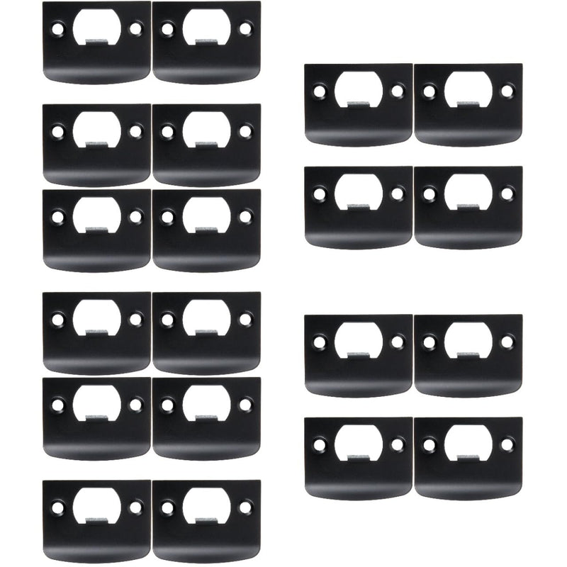 DOITOOL 20 Pcs Deadbolt Strike Plates 2.16X1.77 Inch Black Stainless Steel Door Reinforcement Kit for Lock Alignment and Security Enhancement