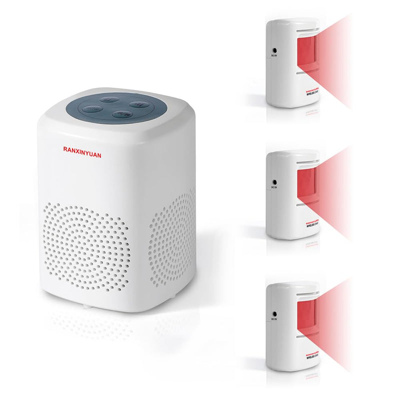 Dog Barking Alarm Motion Detector Outdoor Pir Human Body Motion Sensor Alarm Electronic Alarm Motion Activated Home Security (3 Detectors+ 1 Receiver) 3Detectors+1Receiver