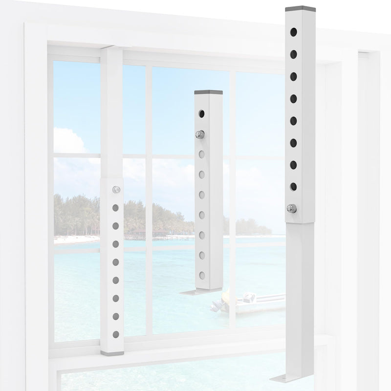 Adjustable Window Lock Bar, Shorter Window AC Security Bars for Child Safety, Window Stoppers for Small Vertical Sliding Windows/Dog Door, Extends from 9.8-16.7 in (Steel 1 Pcs) 1 Piece