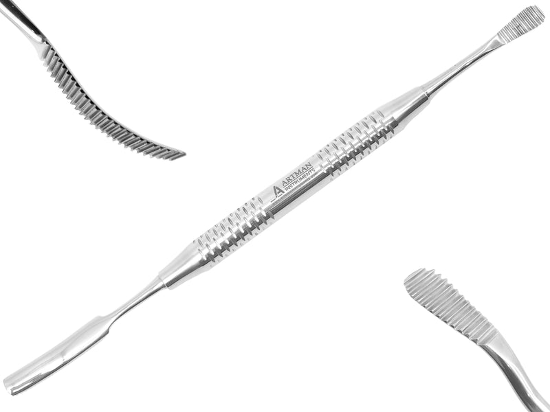 Miller Bone File #21 and #45, Double-Ended, Stainless Steel, Precision Dental and Surgical Instrument, Curved and Straight Ends, Professional-Grade Tool by Artman Instruments