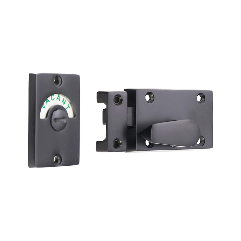 Infinity Decor Black Vacant and Engaged Indicator Bolt, Zinc Bathroom Privacy Toilet Door Latch Lock