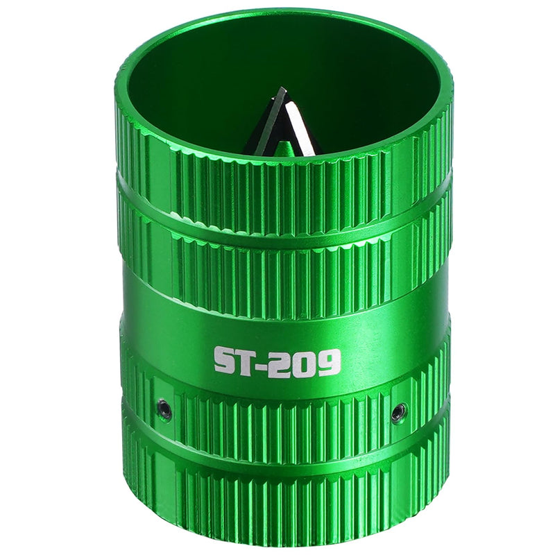 Metal Pipe Reamer for Copper PVC Pipe, Deburring Tool, PlumbingTools, 1/4” to 1-5/8” Inner/Outer Tubing Cleaner, Tube Chamfering Tool (Green)
