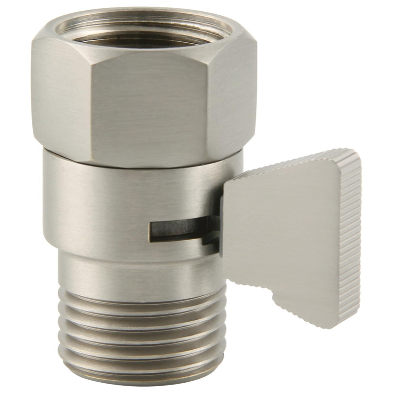 Shower Head Shut off Valve, Brass Water Flow Restrictor with Lever Handle, Brushed Nickel