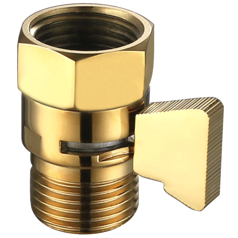 Aomasi Shower Flow Control Valve, Brass Water Restrictor for Shower Head, Titanium Gold