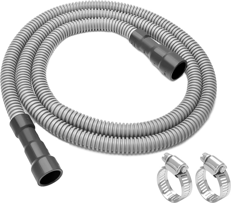 MyLifeUNIT Universal Dishwasher Drain Hose, 10 Ft Dishwasher Discharge Hose Extension, Corrugated and Flexible Dishwasher Hose Drain Replacement with 2 Clamps, Fits 11/16",1" and 1-1/8" 10.0 Feet