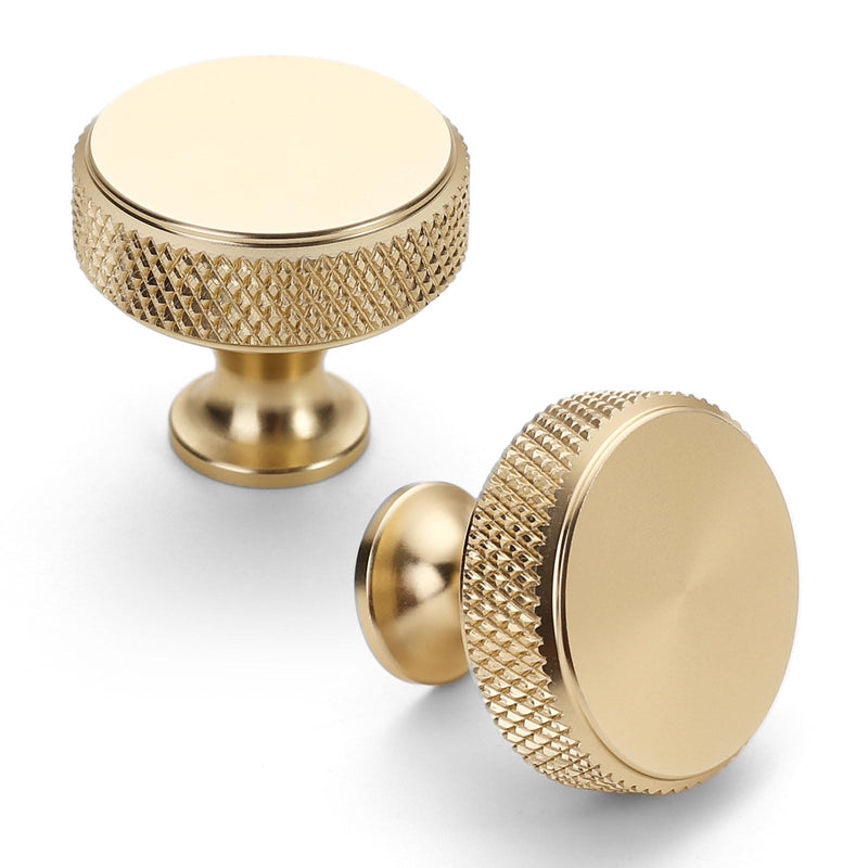 Asidrama10 Pack Gold Kitchen Cabinet Knobs Knurled Dresser Knobs Drawer Knobs Cabinet Hardware Aluminum Knobs for Dresser Drawers 10 Pack