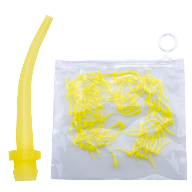 100 PCs Dental Grade Dental Impression Intraoral Mixing Tips by VASTMED | Intra Oral Tips for Dentistry Material | Yellow Intra Oral Impression Tips 100