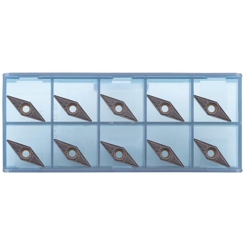 VCMT221 VCMT 110304PM CNC Lathe Indexable Carbide Turning Insert for Steel Metal Lathe Cutting, 1/4″ Inscribed Circle, 10pcs VCMT221