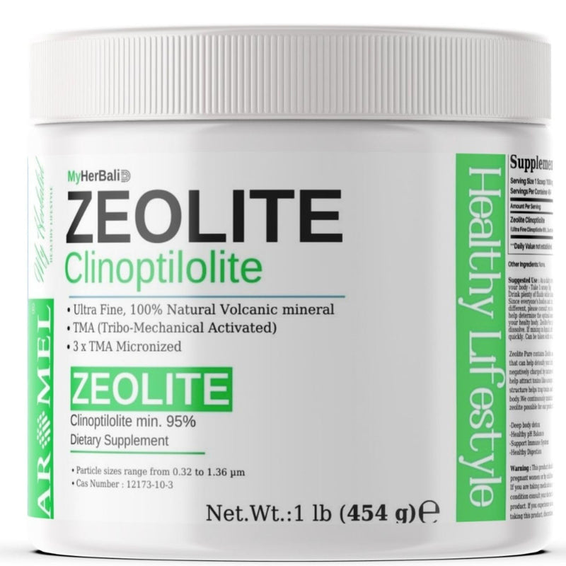 Zeolite Powder | 1 Pound - 454 g | Ultra FINE Less-Than 1 µm | Clinoptilolite 95% | 3X Activated | Safe, Gentle, & Effective Energy | Original Zeolite Powder (454 Servings) | Myherbalid - PawsPlanet Australia