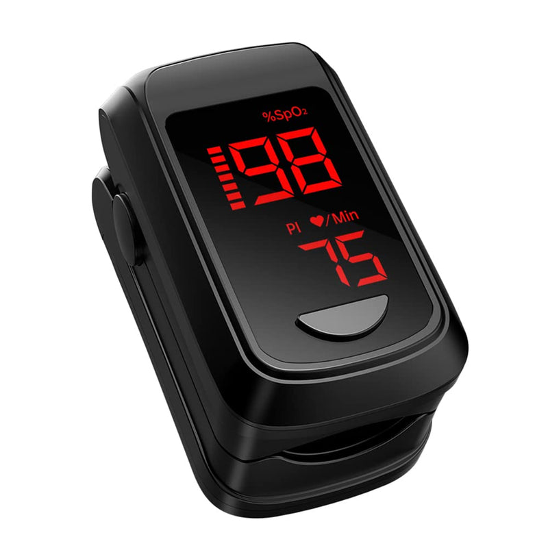 Pulse Oximeter Fingertip- Mini Oximeter Oxygen Saturation Monitor for SpO2/Heart Rate/PI, with Auto Graph Display,FSA/HSA Eligible Space Black