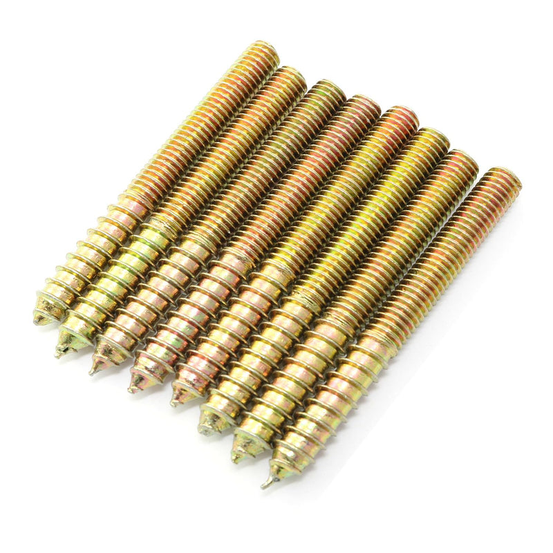 8pcs Self-Tapping Screw Hanger Bolts 3/8"-16 x 3-1/2" Hanger Bolts Double Headed Bolts for Furniture Wood Joint