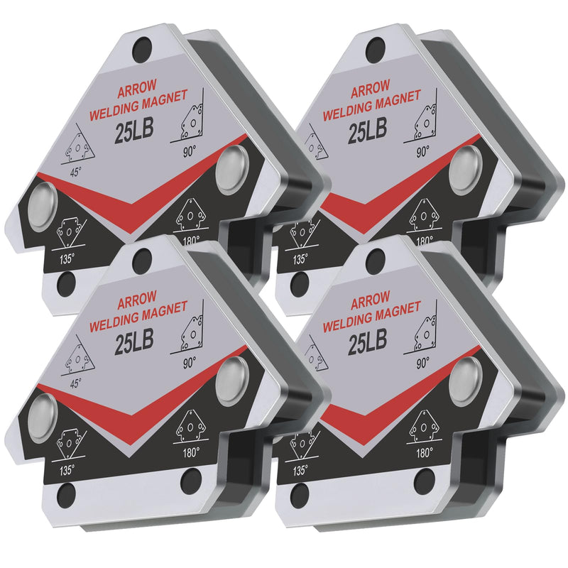 GUTIMORE 25LB Welding Magents, Pack of 4, Heavy Duty Angle Holding Magnet Holder 25LB-4P