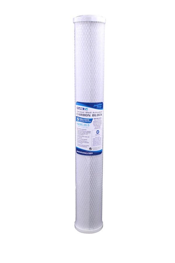 PureT Coconut Carbon Block Filter, 20"x2.5", 5 Micron