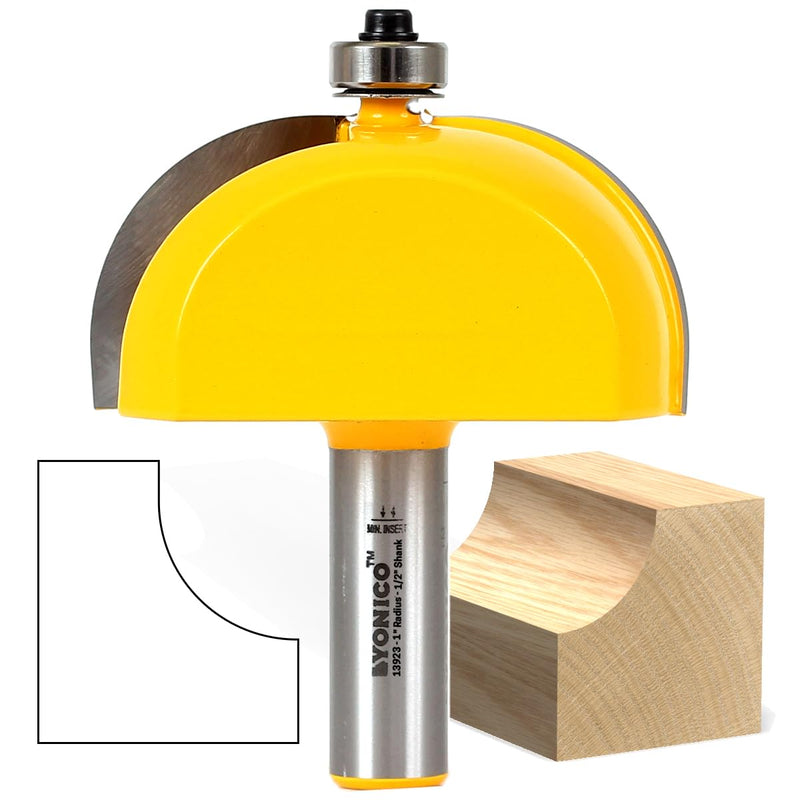 YONICO Cove Router Bits Edge Forming 1-Inch Radius 1/2-Inch Shank 13160
