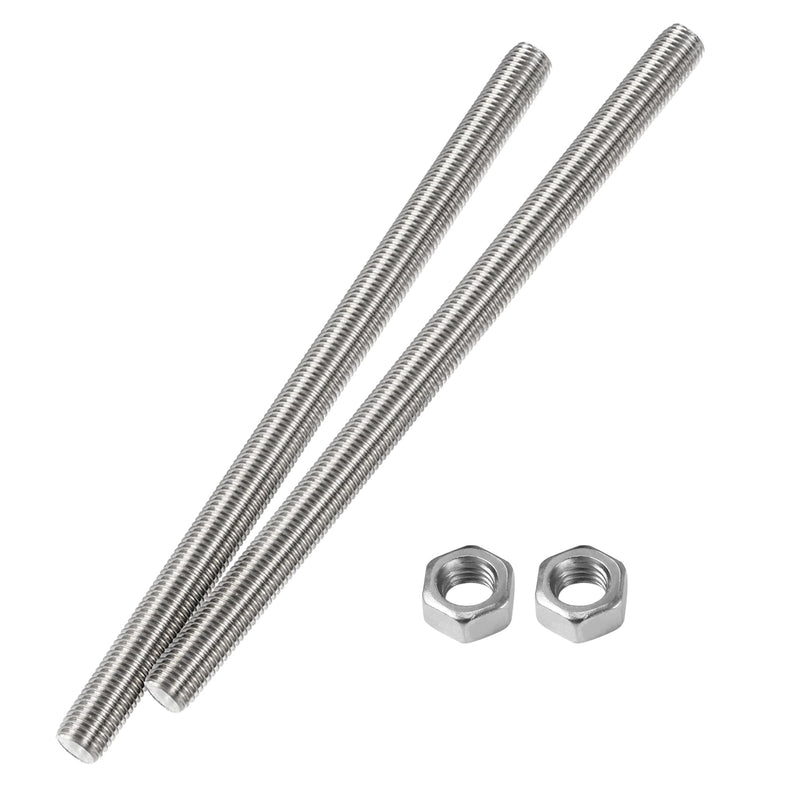 M8 x 300mm Fully Threaded Rod & Studs, 304 Stainless Steel Right Hand Threads Rods, M8-1.25 Thread Pitch for Anchor Bolts, Clamps, Hangers and U-Bolts 2 Pack【with Nuts】 12-Inch - NewNest Australia
