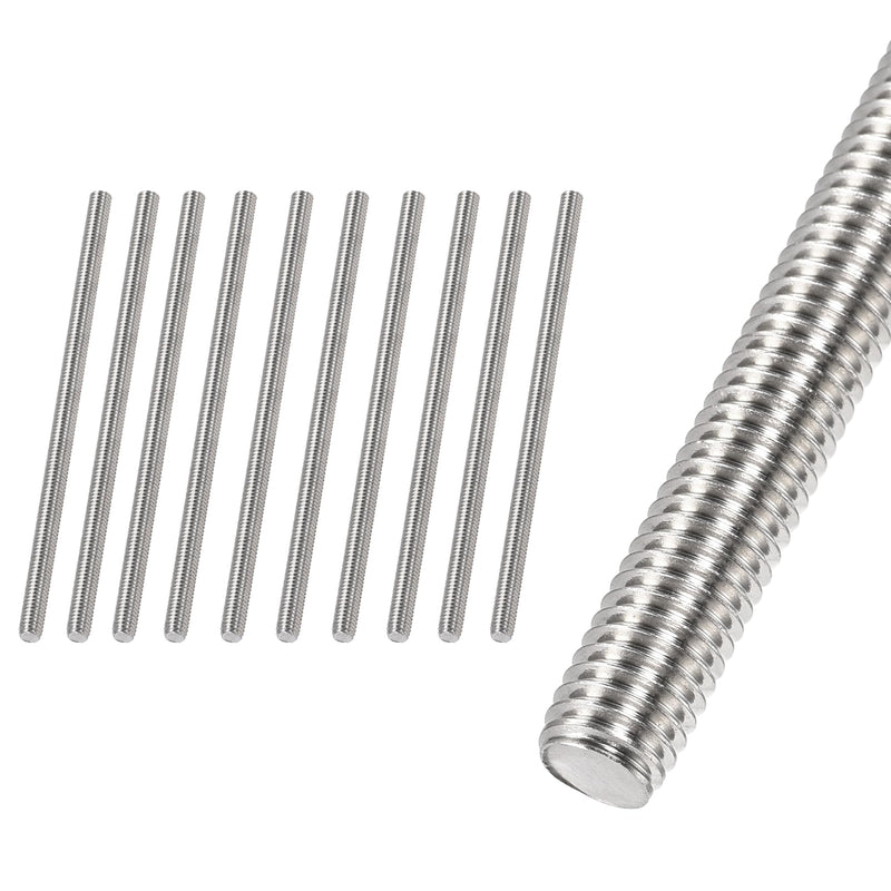 M4 x 180mm Fully Threaded Rod & Studs, 304 Stainless Steel Right Hand Threads Rods, M4-0.7 Thread Pitch for Anchor Bolts, Clamps, Hangers and U-Bolts 10pcs M4x180mm