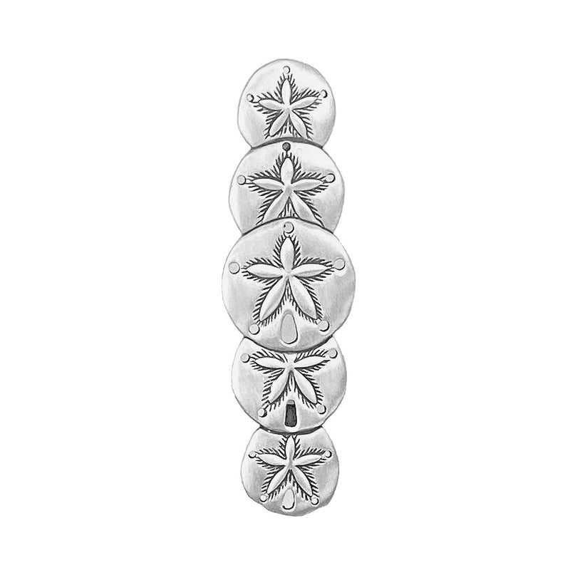 Costello Coastal - Sand Dollar Cabinet Pull - Vertical - Designer Pewter Hardware