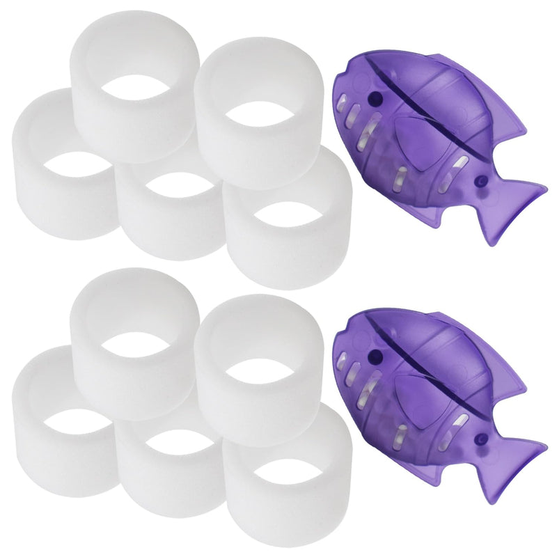 Top-Fill Humidifier Replacement Filter Compatible with Levoit Dual150 Dual200S Classic160 Classic300(S) LV600S LV600HH OasisMist450S OasisMist600S Superior 6000S - 10 Filters and 2 Clean Fish 10 Spong Filters + 2 Cleaning Fish