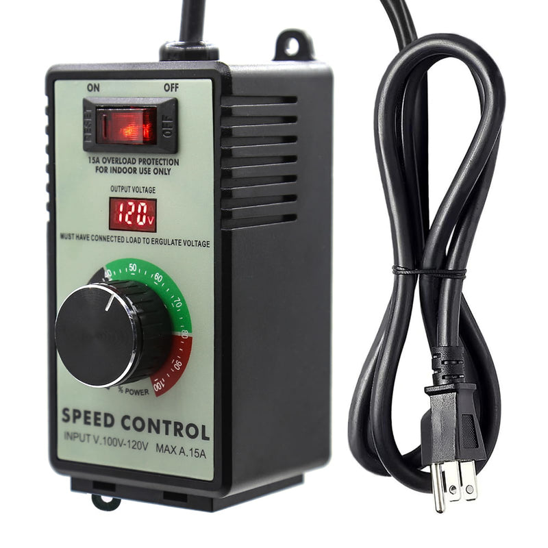 AC Motor Speed Controller 120V 15A 4000W Variable Speed Controller Fan Speed Controller for Electric Motor with Overload Protection Switch