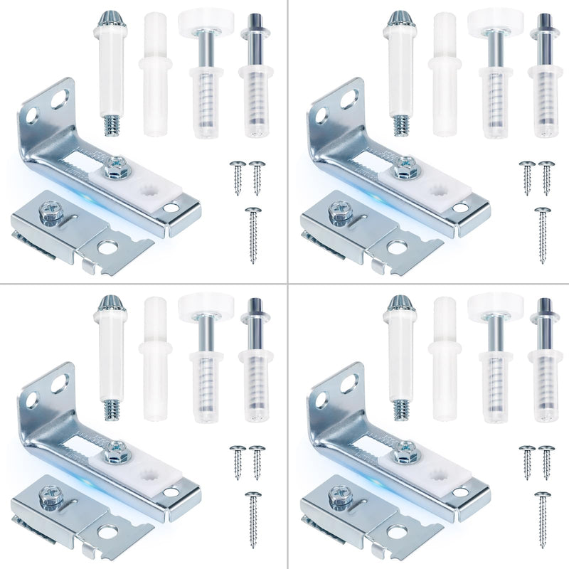 Bifold Door Hardware Repair Kit, 4-Pack Bifold Closet Door Hardware Kit Folding Door Hardware Repair Replacement Tool Kit 4 Pack Silver