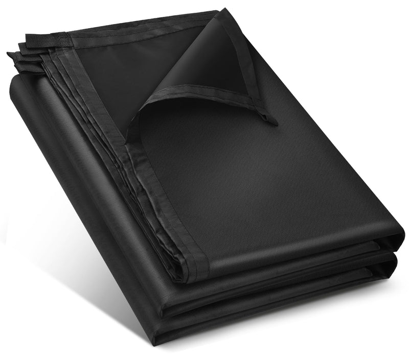 Black Waterproof Tarp Cover for Outdoor: Multi-Purpose Oxford Tarpaulin with Reinforced Webbing Loops for Camping Boat Pool Roof Tent - Durable and Tear Resistant (5ftx5ft) 5x5ft Black