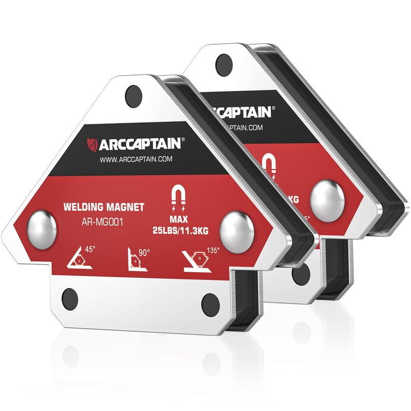 ARCCAPTAIN Welding Magnets 2pcs 25LB Welding Magnet Set, Magnetic Welding Holder, Holding Power Welding Accessories 2pcs 25lbs