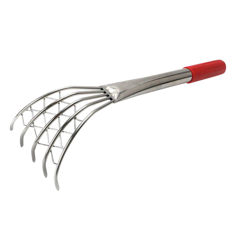 Clam Rake 15.7-Inch Stainless Steel Hand Tool with Sharp Claws for Efficient Clam Digging on Beaches and Gardens