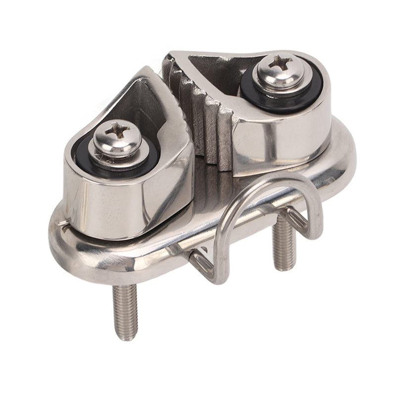 Boat Cam Cleat, Sailboat Fast Entry Cam Cleat with Wire Leading Ring Fits 10mm Rope Stainless Steel 316 Marine Grade Mirror Polished Corrosion Resistant for Kayak Canoe Dock Rigging