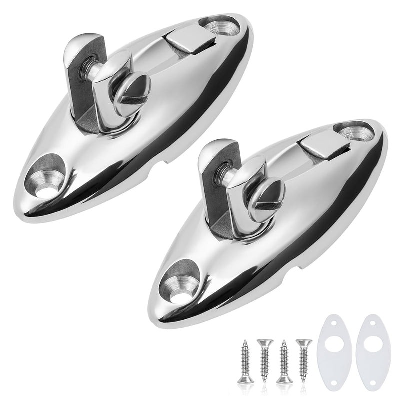 Boat Quick Release Bimini Top Swivel Deck Hinge, 360 Degree Rotation, Solid 316 Stainless Steel, Marine Bimini Top Hardware(2-Pack)