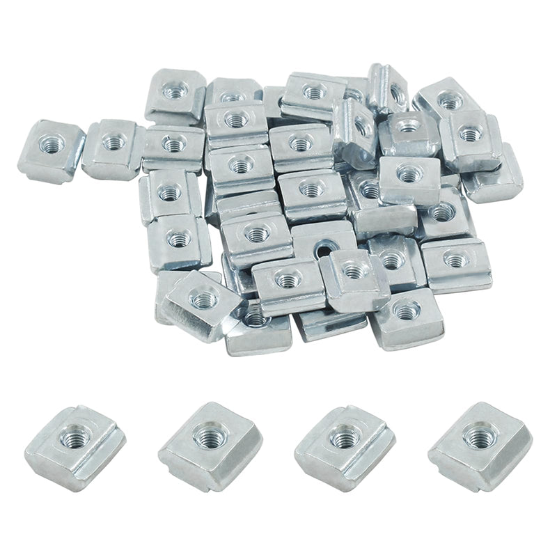 50Pcs 2020 Series Sliding T Nuts Carbon Steel,M3 T Slot Nut Hammer Head,M3 T Sliding Nuts Fastener Nut Assortment for Aluminum Profile,3D Printer,CNC Router 50 20S-M3