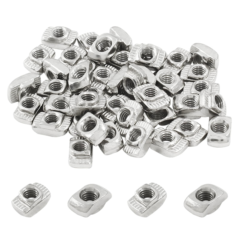100Pcs 2020 Series T Nuts Carbon Steel,M4 T Slot Nut Hammer Head Fastener Nut Assortment for Aluminum Profile 100 20S-M4