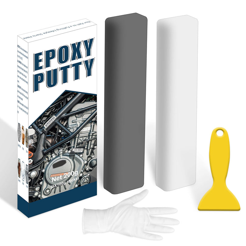 Epoxy Putty, 200g Epoxy Filler, 2 Part Epoxy Metal Putty, Plastic, Glass, Ceramic Sink Crack Repair for Fast Repair and Bonding, Heat Resistant & Waterproof (Grey) Grey - NewNest Australia