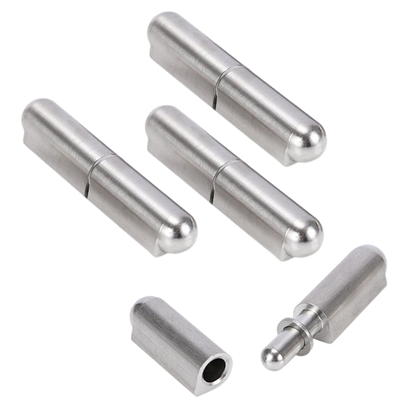 4 Pack 4" Weld On Bullet Hinges, Stainless Steel 304 Weldable Barrel Hinges, Heavy Duty Detachable Gate Door Hinge for Metal Swing Door, Trailer Ramp Gate, Dia 3/8" Pin