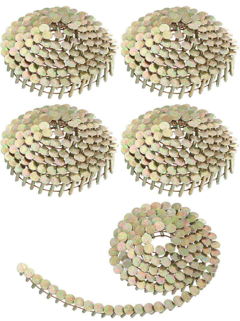 Sadnyy 600 Count Coil Roofing Nails 3/4-1-1/4 in 15 Degree Coil Roofing Stainless Steel Siding Nails with Smooth Ring Shank for Roof Lathing Sheathing Material (3/4 inch x 0.12 inch) 3/4 inch x 0.12 inch