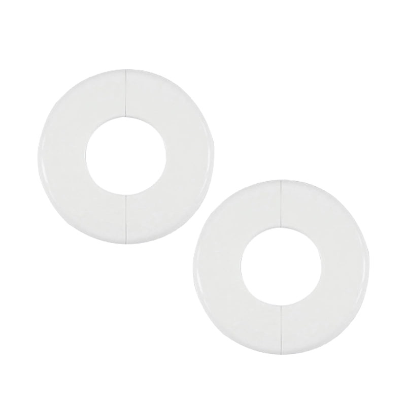 2 Pack Wall Split Flange ABS Round Escutcheon Plate for 2.0"/ 51mm Diameter Pipe Faucet Decoration Accessories (White) 2.0 Inch