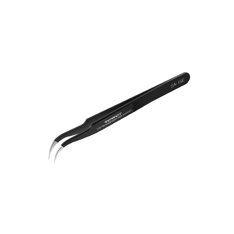 TOWOT Precision Tweezers, Upgraded Anti-Static Stainless Steel for Electronics, Craft, Soldering, and Experimental Work, Jewelry Making Curved Tweezers EAGLE BEAK Fine Tip curved(116mm)