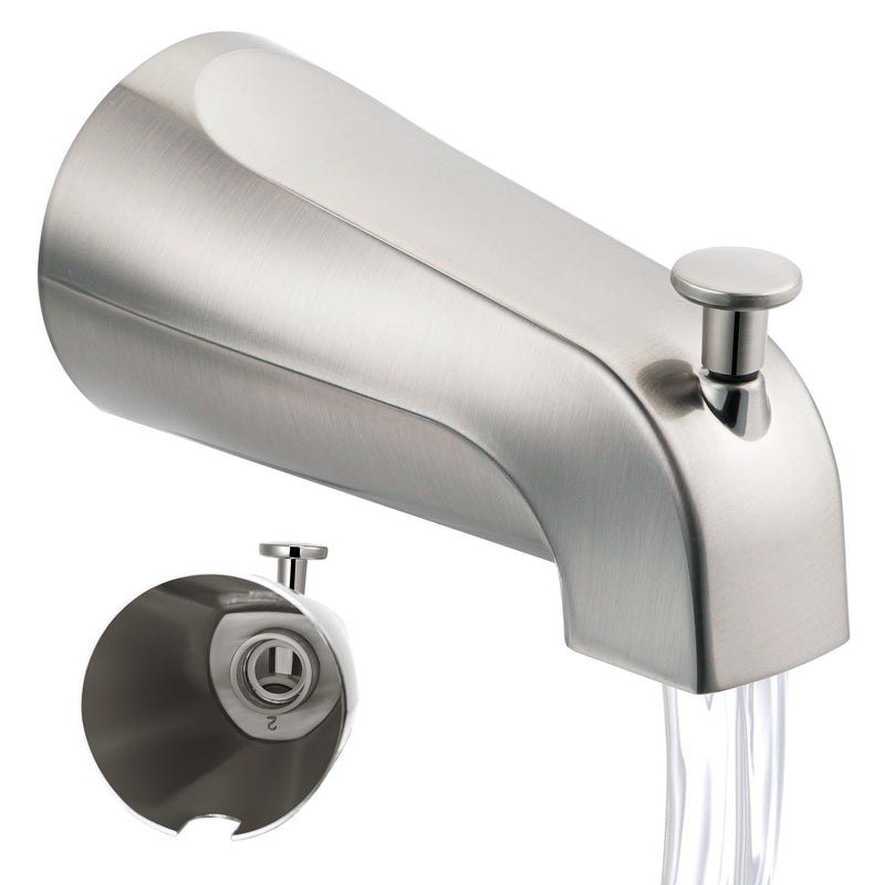 Dreyoo Universal Bathroom Tub Spout Compatible with Westbrass E531D-1F-62, Fits 4 Inch Reach Wall Front Mount Tub Spout with Shower Diverter 1/2'' IPS Inside Thread Bathtub Faucet (Brushed Nickel) Brushed Nickel