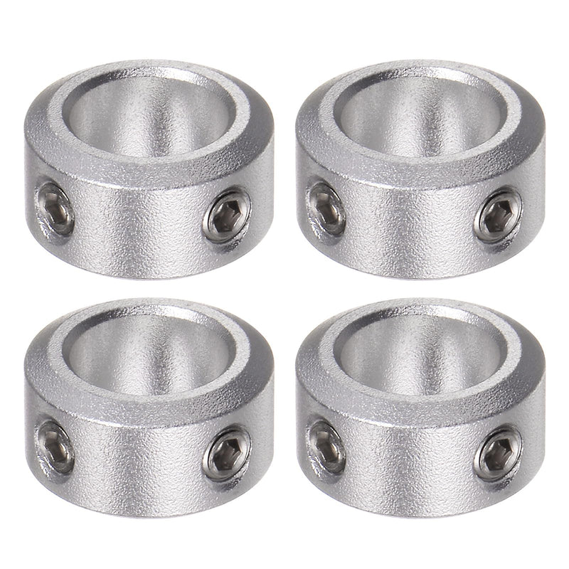 HARFINGTON 4pcs Shaft Collar 10mm Bore Aluminum Alloy Set Screw Shaft Collars, 16mm OD, 8mm Width, for Wheel Barrow Axle, Gearbox Assemblies, CNC Machine Tools, Industry, Anodization